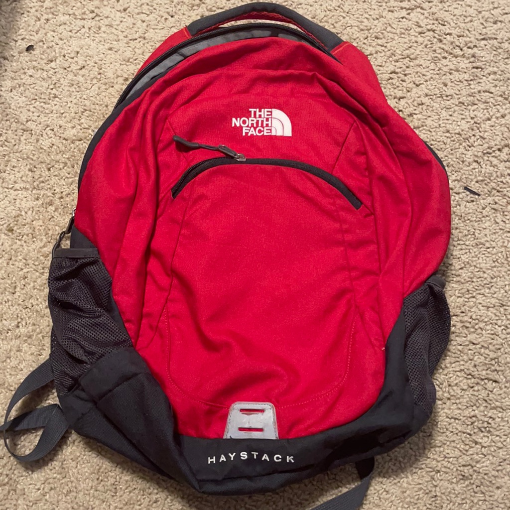 Red North Face Haystack Backpack